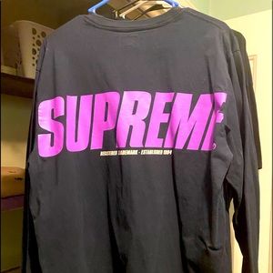 Supreme LS navy tee sz XL